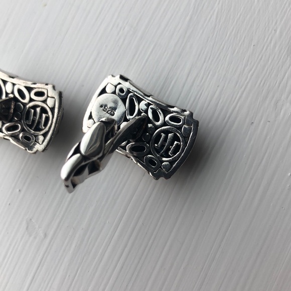 John Hardy Sterling Silver Black Sapphire Cufflink - Picture 3 of 3